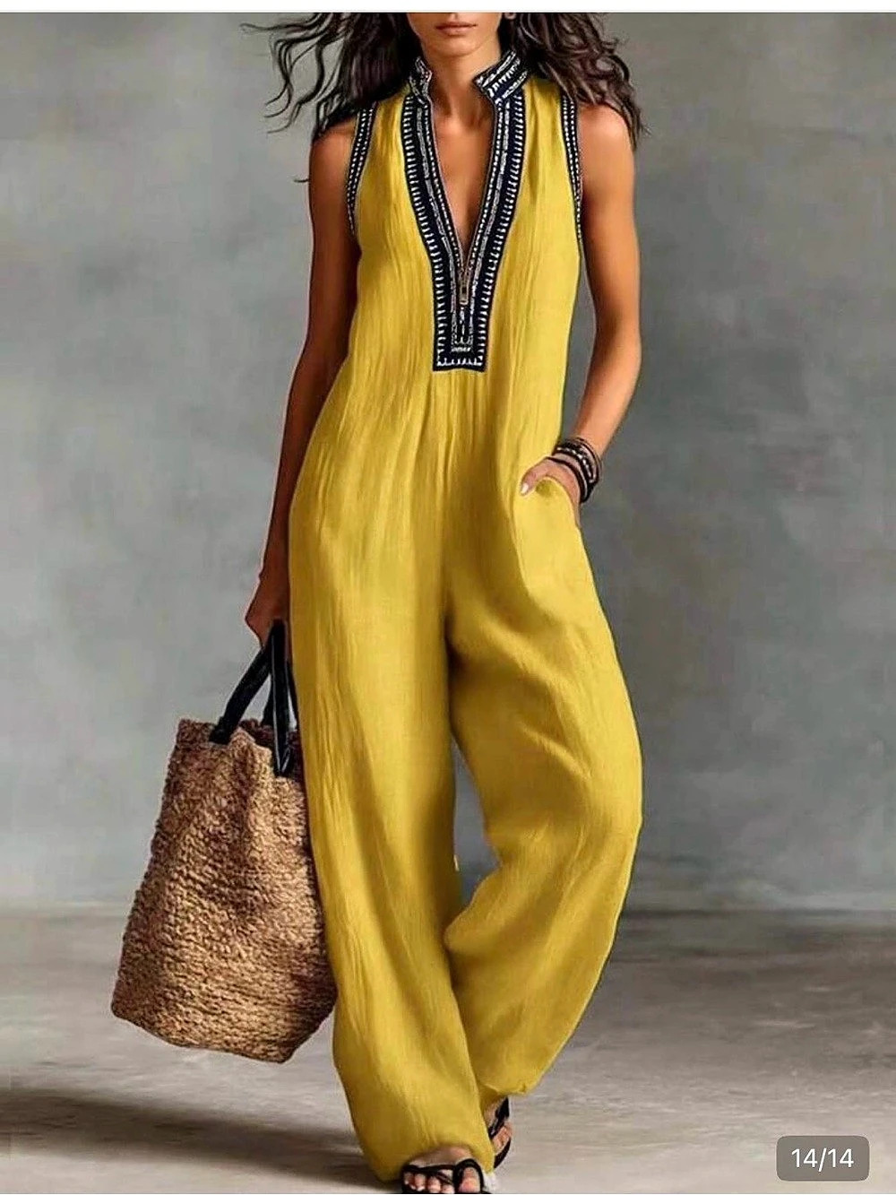Yellow Wide Leg Jumpsuit